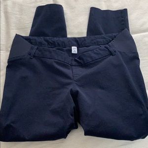 Navy pixie side panel maternity pant
